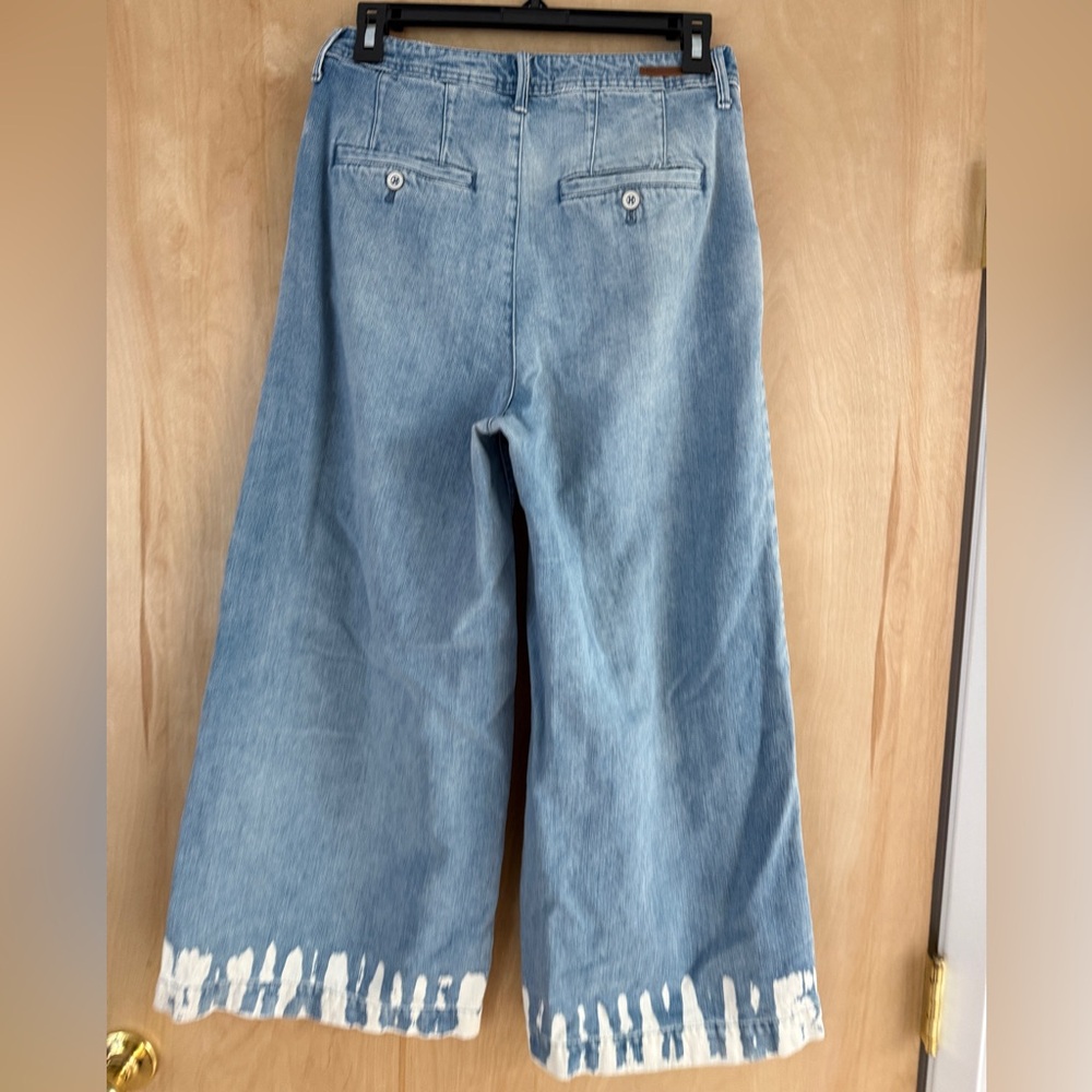 Pilcro and the Letterpress (Anthropologie) Light Bleach Tie Dye Wide Leg Jeans - Picture 15 of 16